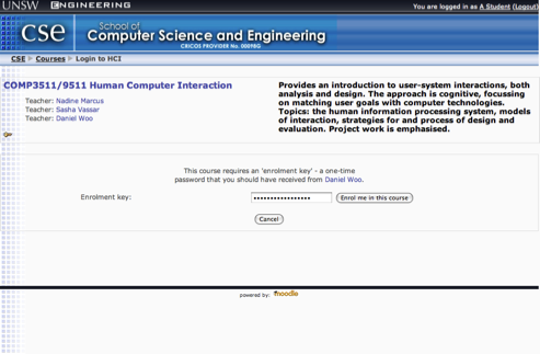 Screen showing the enrolment screen.